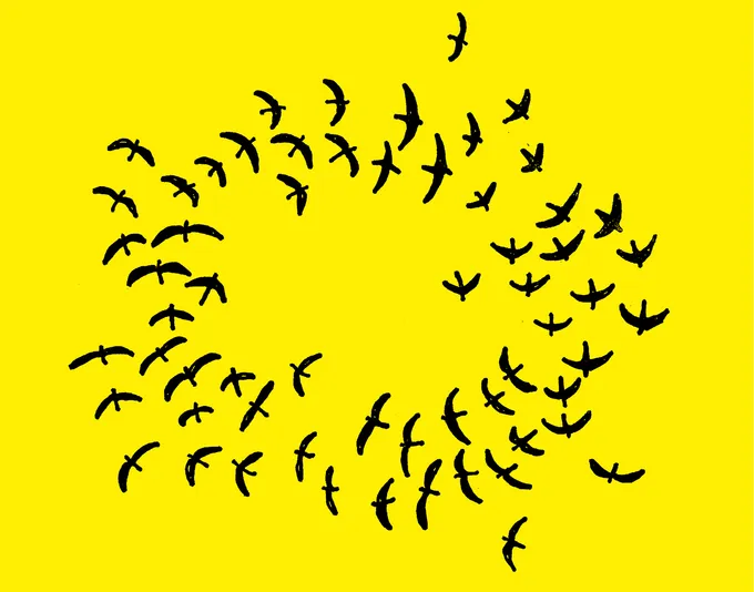 Hand-drawn sketch illustrating “Encourage Self-Organisation”